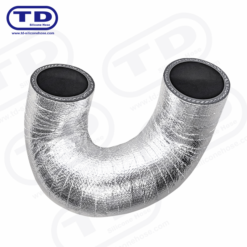 Wąż silikonowy owinięty aluminium