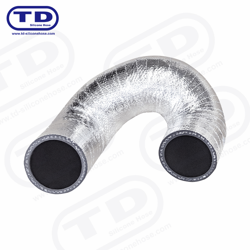 Wąż silikonowy owinięty aluminium