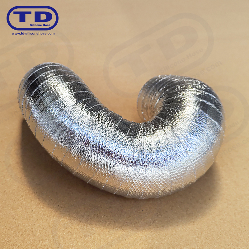 Wąż silikonowy owinięty aluminium