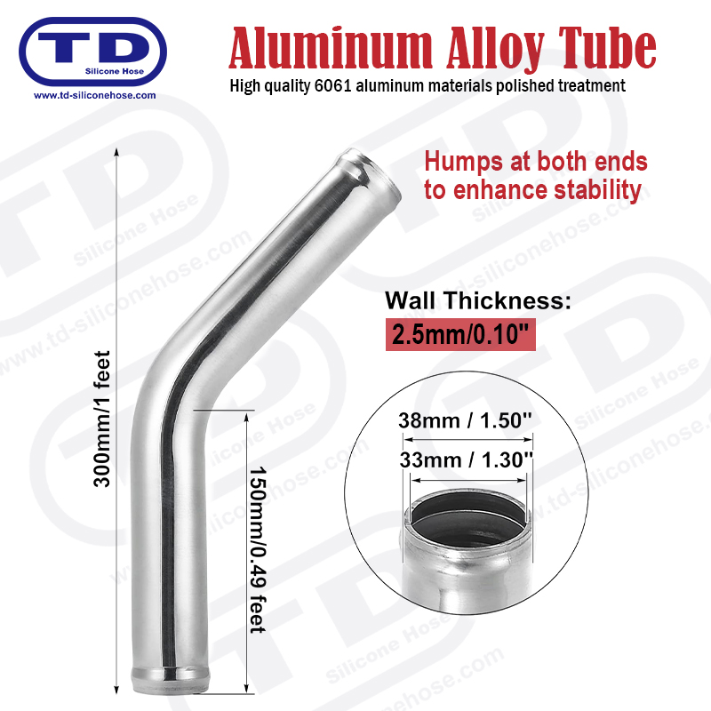 Rura aluminiowa 45 ° łokieć OD: 1,5 